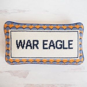 Auburn War Eagle Needlepoint Pillow